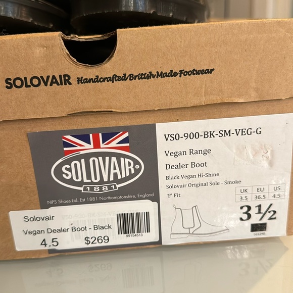 Solovair shiny black boot - size US 4.5men /5.5 women - Picture 9 of 9